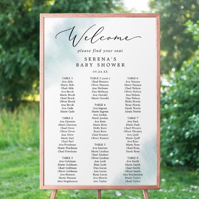 Watercolor Wash | Blue Baby Shower Seekarte Poster (Von Creator hochgeladen)