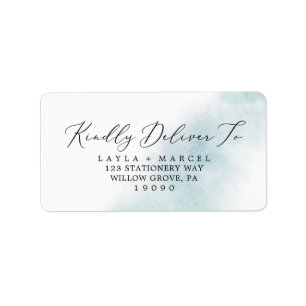 Watercolor Wash Blue UAWG Address Labels Adressaufkleber