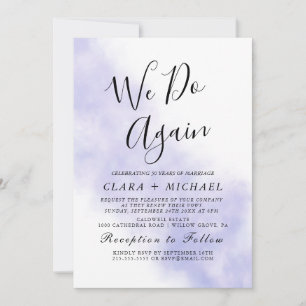 Watercolor Wash Blue "We Do Again" - Verlängerun Einladung