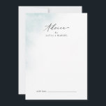 Watercolor Wash | Blue Wedding Hinweiskarte<br><div class="desc">Diese Aquarellblau-Hochzeitsratenkarte ist perfekt für eine moderne Hochzeit und kann für jede Veranstaltung verwendet werden. Das einfache und klassische Design besticht durch eine pastellfarbene, hellblaue Farbe mit minimalistisch elegantem Stil. Diese Ratschläge können als Gästebuchalternative für Hochzeitsempfang, Brautparty, Babydusche oder Abschlussfeier verwendet werden. Personalisieren Sie die Karte mit den Namen der...</div>