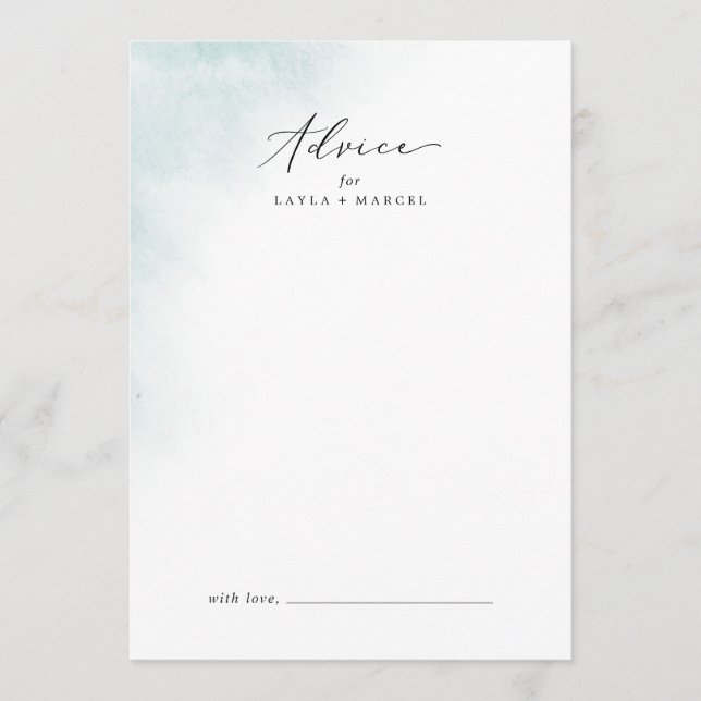 Watercolor Wash | Blue Wedding Hinweiskarte (Vorderseite)