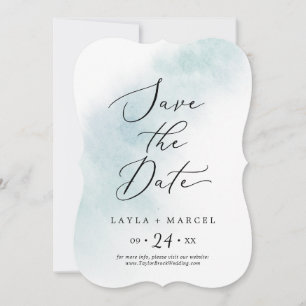 Watercolor Wash   Blue Wedding Save The Date