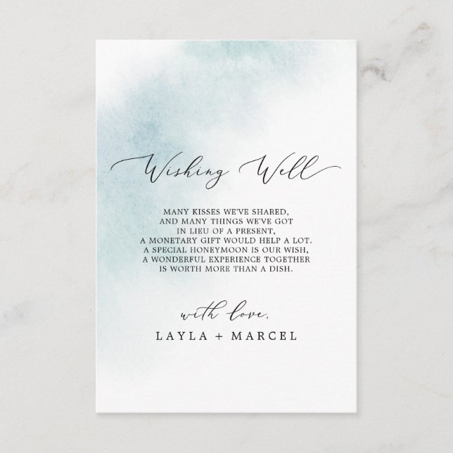 Watercolor Wash | Blue Wünschwell Card Begleitkarte (Vorderseite)