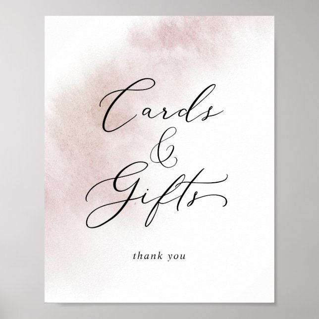 Watercolor Wash | Blush Cards und Giftzeichen Poster (Vorne)