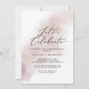 Watercolor Wash   Blush Let's Celebrate Einladung