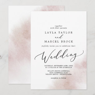 Watercolor Wash   Blush Wedding Einladung