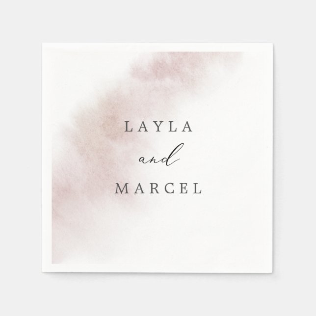 Watercolor Wash | Blush Wedding Serviette (Vorderseite)