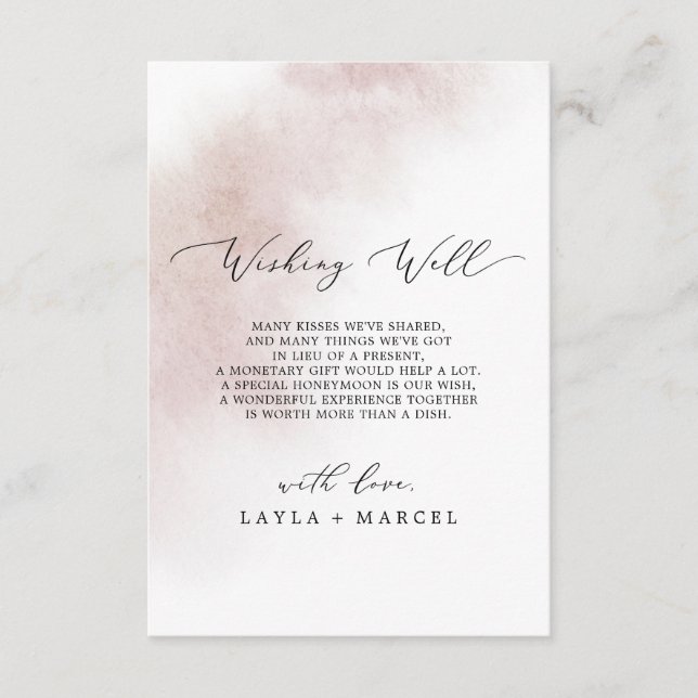 Watercolor Wash | Blush Wünschgut-Karte Begleitkarte (Vorderseite)