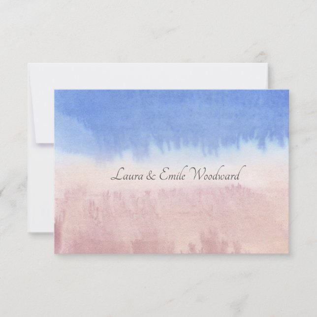Watercolor Wash Couple Newlywings Personalisiert Mitteilungskarte (Vorderseite)