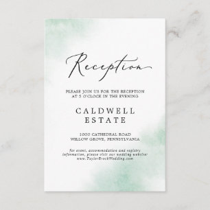 Watercolor Wash   Green Empfang Insert Card