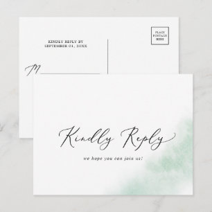 Watercolor Wash Green Menu UAWG Postcard Einladungspostkarte