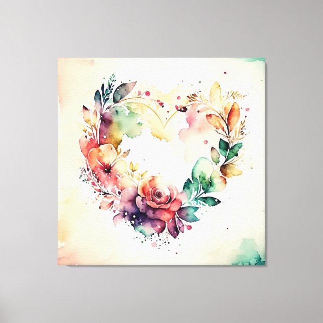 Watercolor Wash Heart # 1 Leinwanddruck (Vorderseite)