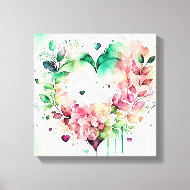 Watercolor Wash Heart # 3 Leinwanddruck (Vorderseite)