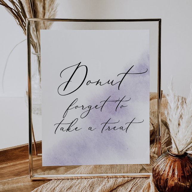 Watercolor Wash | Lila Donut Favor Wedding Poster (Von Creator hochgeladen)