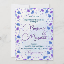 Watercolor Wash | Lila Einladung zur Hochzeit
