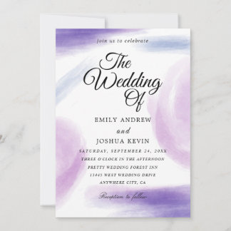Watercolor Wash | Lila Einladung zur Hochzeit