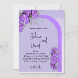 Watercolor Wash | Lila Einladung zur Hochzeit