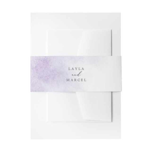 Watercolor Wash | Lila Hochzeit Einladungsbanderole (Vorderseite Beispiel)