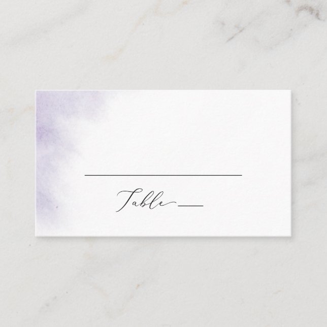 Watercolor Wash | Lila Hochzeit Platzkarte (Vorderseite)