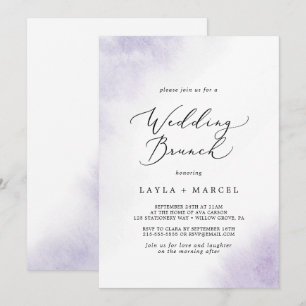 Watercolor Wash   Lila Hochzeitsbrunch Einladung