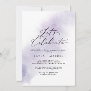Watercolor Wash Lila Let's Celebrate Einladung