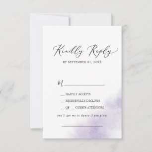 Watercolor Wash   Lila Song Request RSVP Card Karte