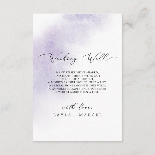 Watercolor Wash | Lila Well-Card Begleitkarte (Vorderseite)
