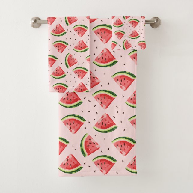 Watercolor Watermelon Frucht Muster Badhandtuch Set (Insitu)