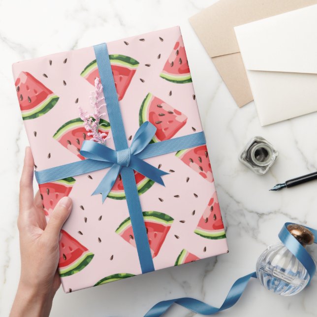 Watercolor Watermelon Frucht Muster Geschenkpapier (Schenken)