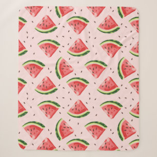 Watercolor Watermelon Frucht Muster Sherpadecke
