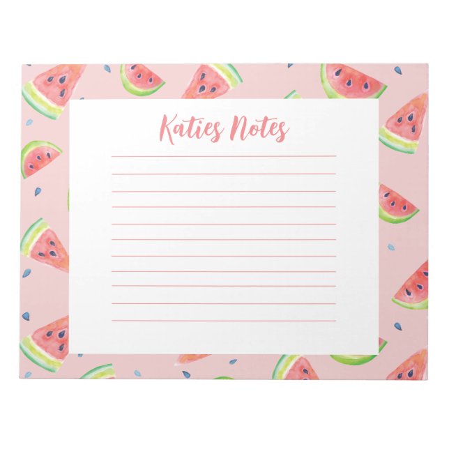 Watercolor Watermelon Notizblock (Vorderseite)