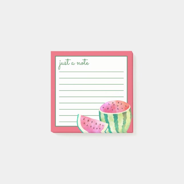 Watercolor Watermelon Post-it Klebezettel (Vorderseite)