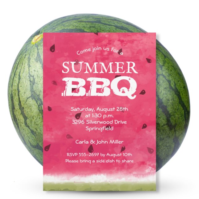 Watercolor Watermelon Sommer GRILLEN Cookout Einla (Von Creator hochgeladen)