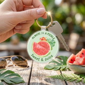 Watercolor Watermelon Tropical Floral Cute Summer  Schlüsselanhänger