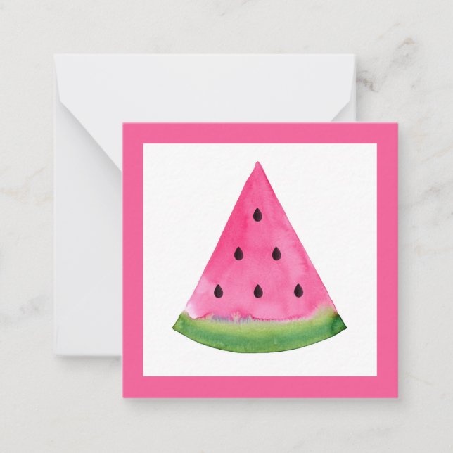 Watercolor Watermelone Mitteilungskarte (Vorderseite)