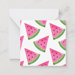 Watercolor Watermelone Wedge Pattern Mitteilungskarte