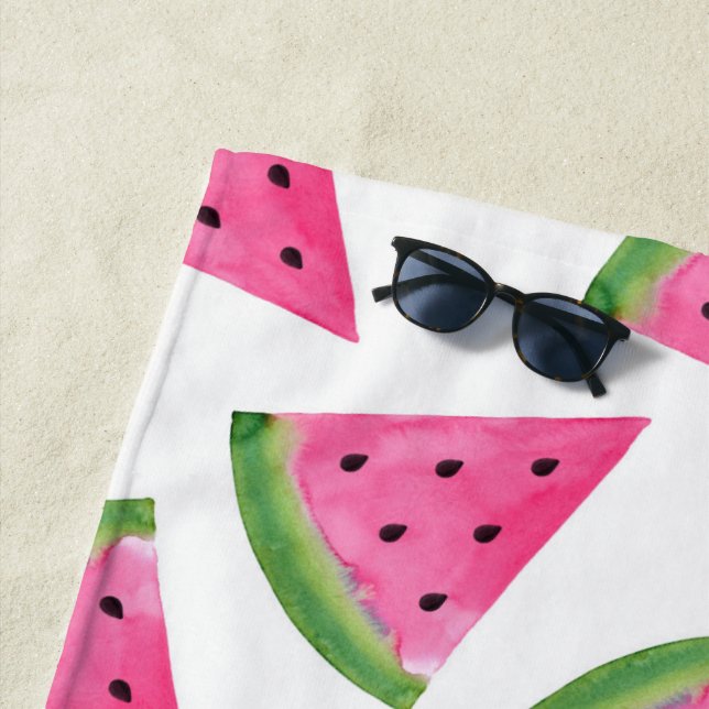 Watercolor Watermelone Wedge Pattern Strandtuch (Beispiel)