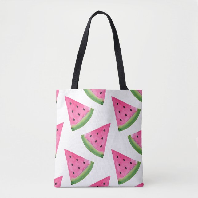 Watercolor Watermelone Wedge Pattern Tasche (Vorderseite)