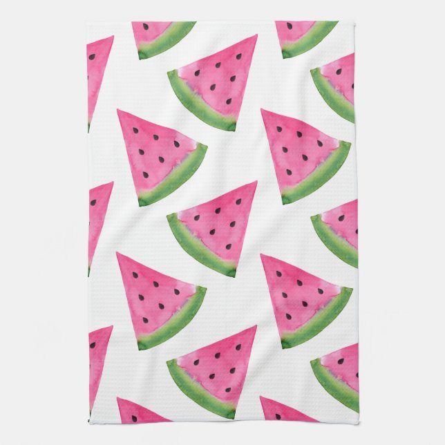 Watercolor Watermelone Wedges Geschirrtuch (Vertikal)