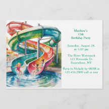 Watercolor Waterslide Kids Birthday Party