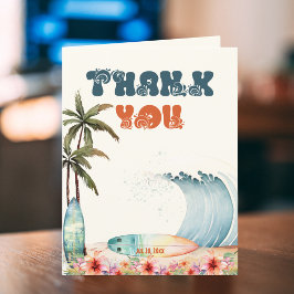 Watercolor Wave Surf Geburtstagsparty Danke