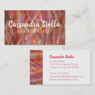Watercolor Waves Business Card Friseursalon Visitenkarte