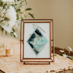 Watercolor Waves Elégant Mariage Carte Table