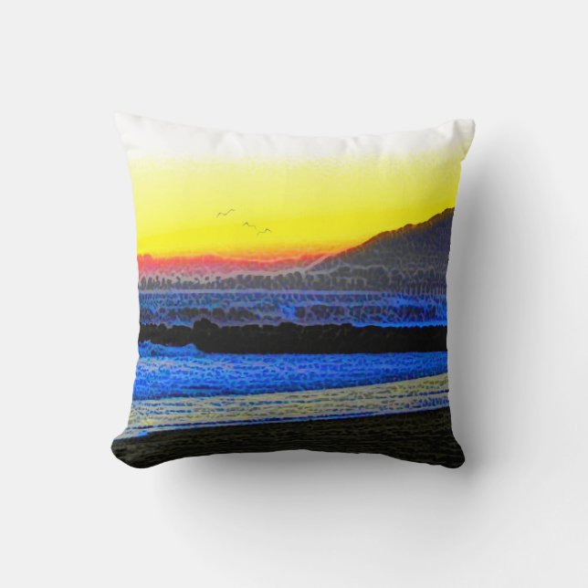 Watercolor Waves  Kissen (Vorderseite)