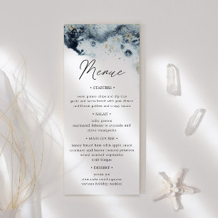 Watercolor Waves Mariage Dîner Menu Invitation