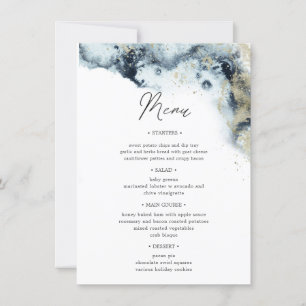 Watercolor Waves Mariage Dîner Menu Invitation