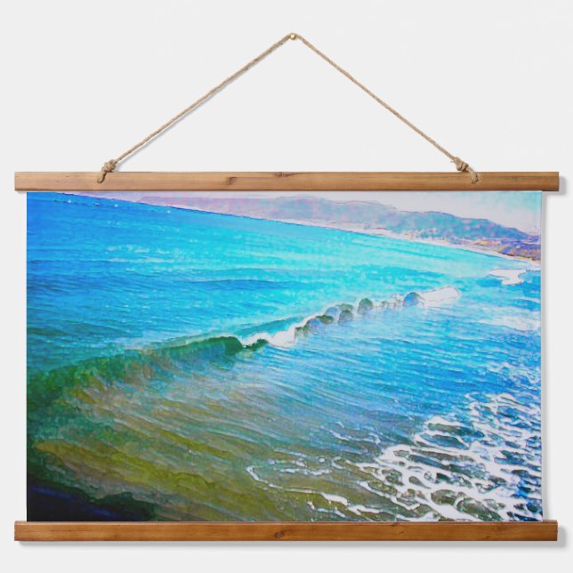 Watercolor Waves  Wandteppich Mit Holzrahmen (Vorne)