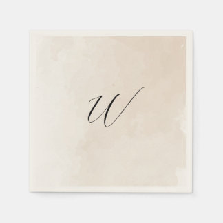 Watercolor Wedding Initial Napkin Serviette