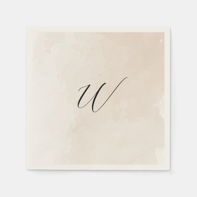 Watercolor Wedding Initial Napkin Serviette (Vorderseite)