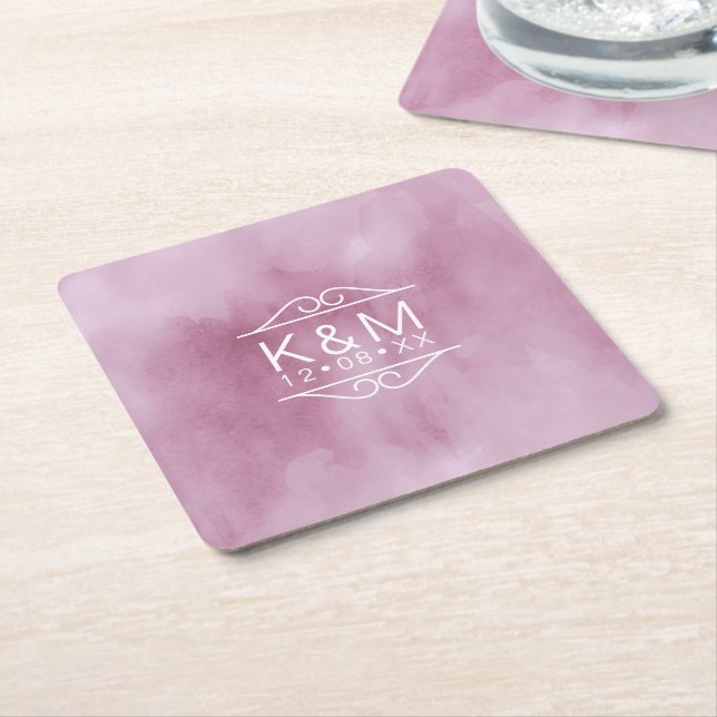 Watercolor Wedding Lilac ID654 Rechteckiger Pappuntersetzer (angewinkelt)